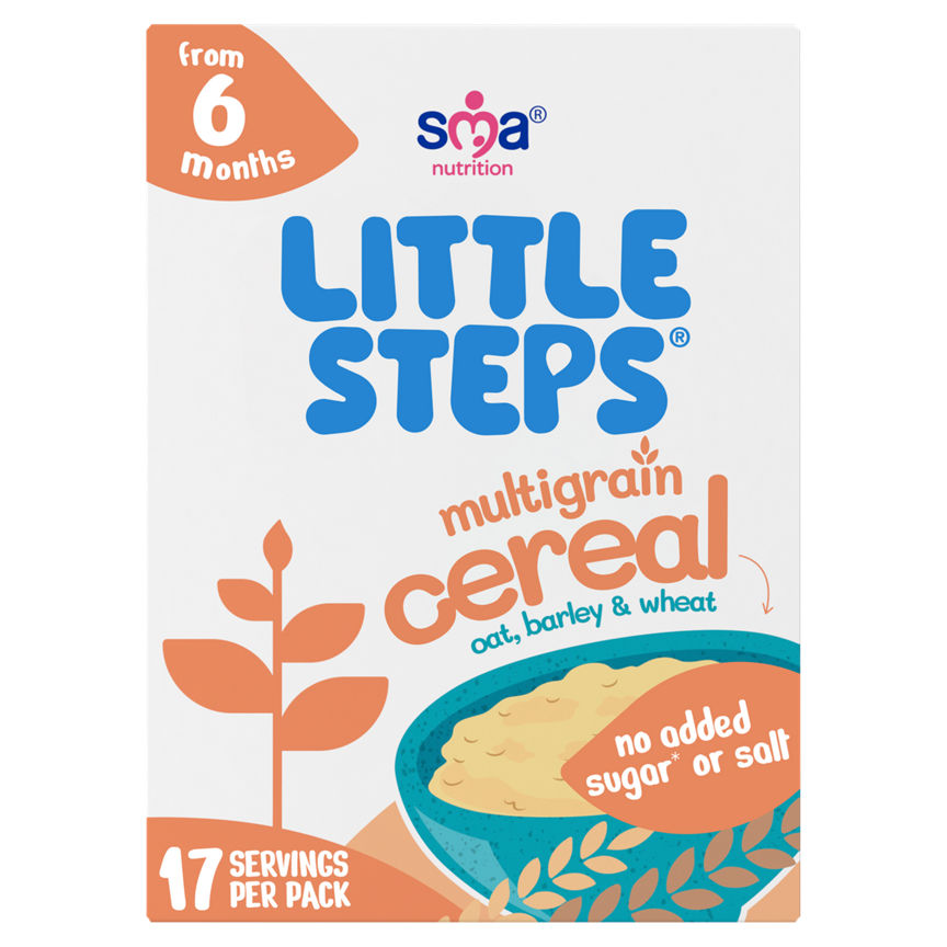 Little Steps Multigrain Cereal, Oats, Wheat & Barley, for babies 6 months+, No Added Sugar, 17 servings per pack