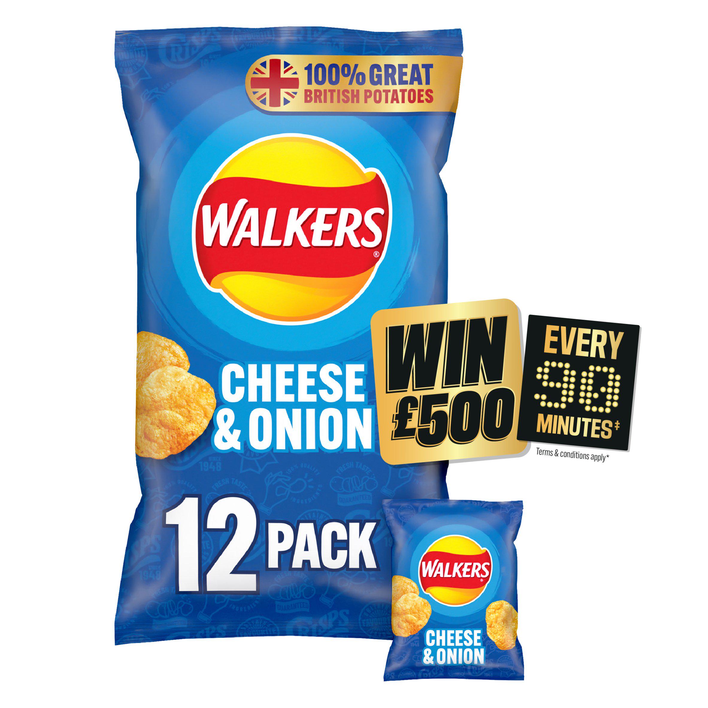 Walkers Cheese & Onion Crisps 12x25g GOODS Sainsburys   