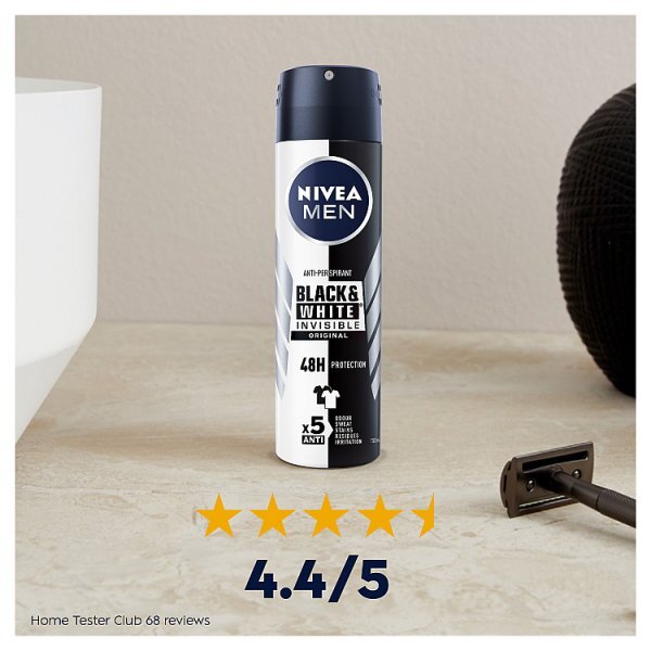 NIVEA MEN  Black & White Anti-Perspirant Deodorant 150ml GOODS Superdrug   