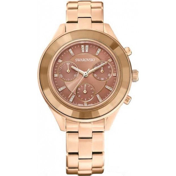 Swarovski Octea Lux Sport Watch brown dial stainless steel (British brand)