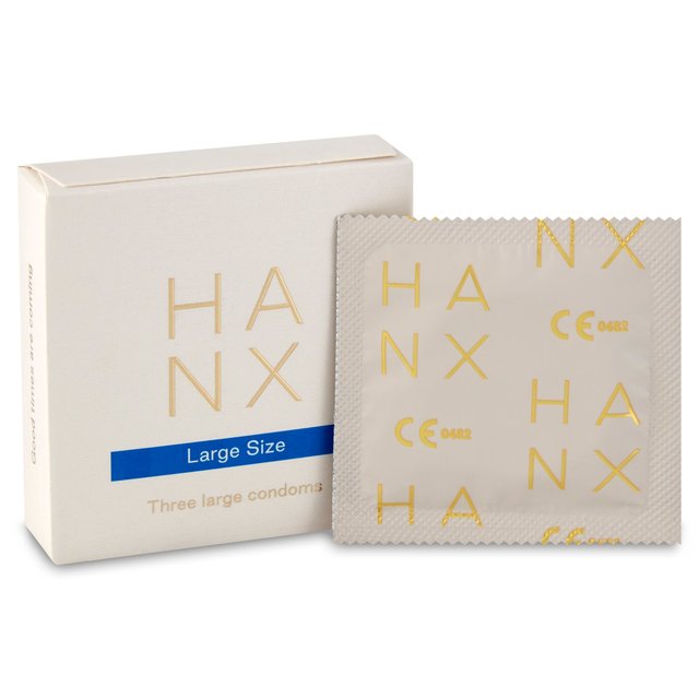 HANX Ultra Thin Large Size Vegan Condoms   3 per pack