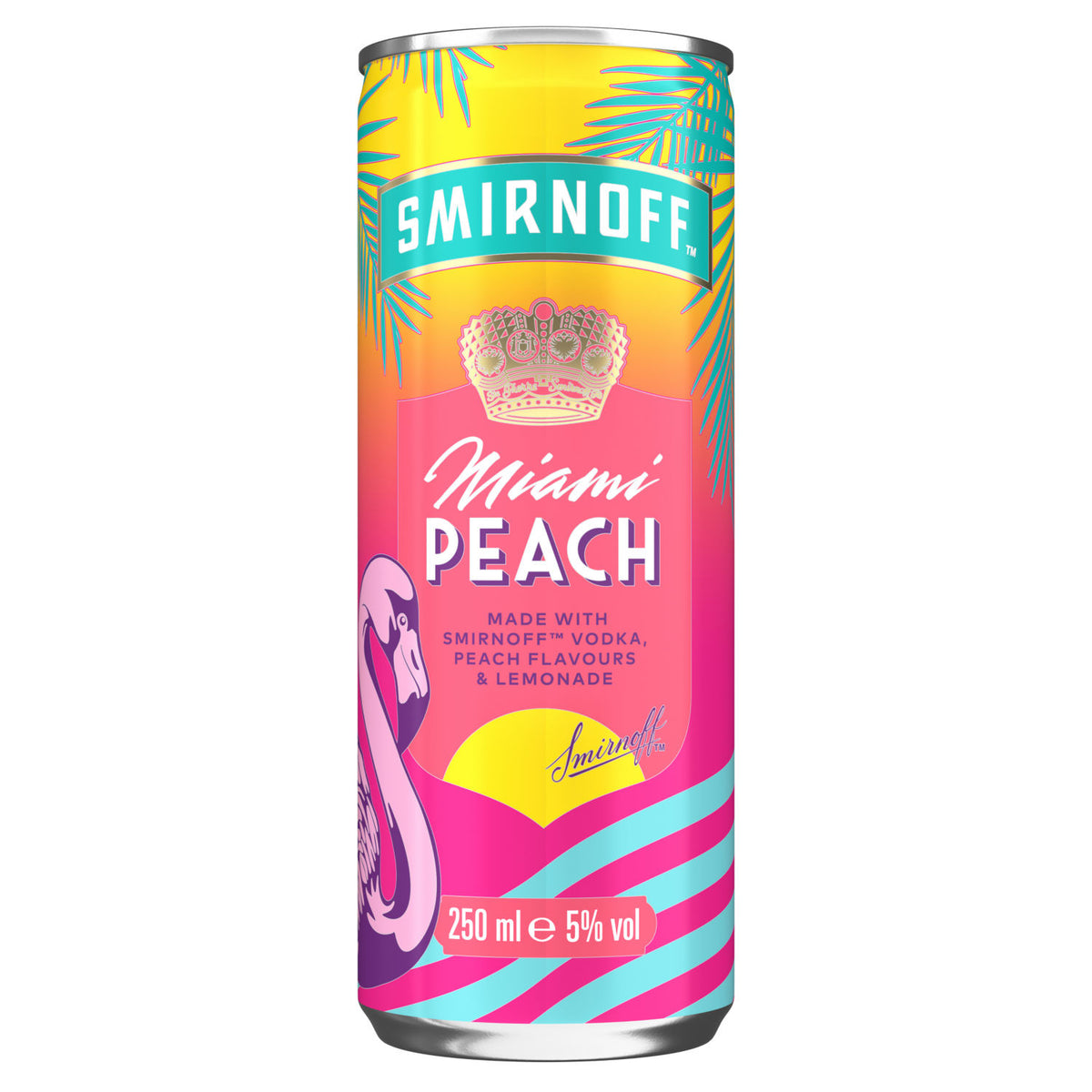 Smirnoff Miami Peach & Lemonade ready to drink 250ml - British product