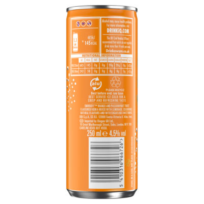 Smirnoff Mango & Passionfruit Twist ready to drink 250ml can (British brand)