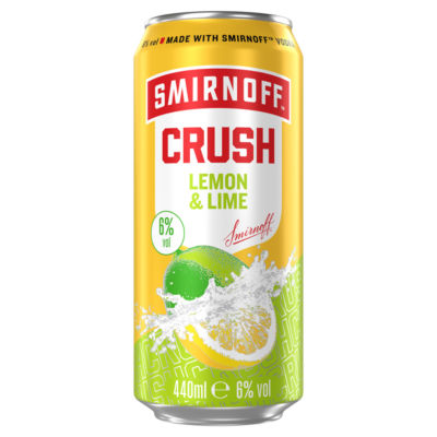 Smirnoff vodka mixed drink Lemon Lime 440ml can (British brand)