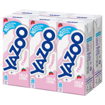 ASDA Yazoo Strawberry Milk Drink 6 x 200ml- Buy online at McGrocer