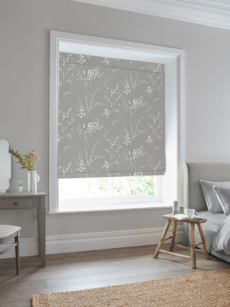 Laura Ashley grey pussy willow roman blind, UK version