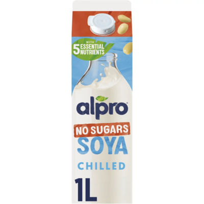 ASDA Alpro شراب الصويا بدون سكر مبرد خالٍ من منتجات الألبان 1 لتر - اشترِ عبر الإنترنت من McGrocer