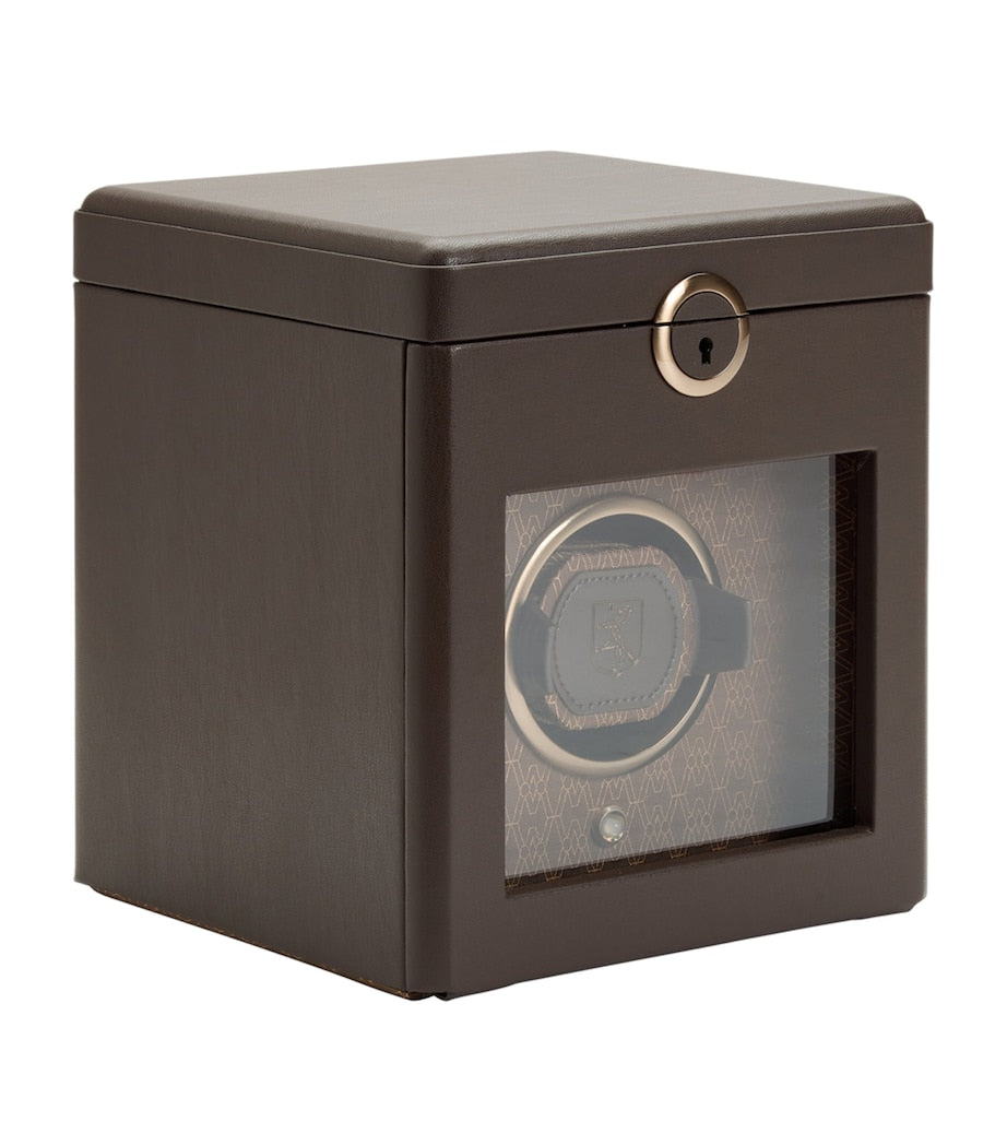 WOLF Earth watch winder in apple leather, automatic watch accessory (British brand)