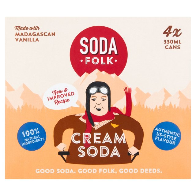 Soda Folk Cream Soda    4 x 330ml GOODS M&S   