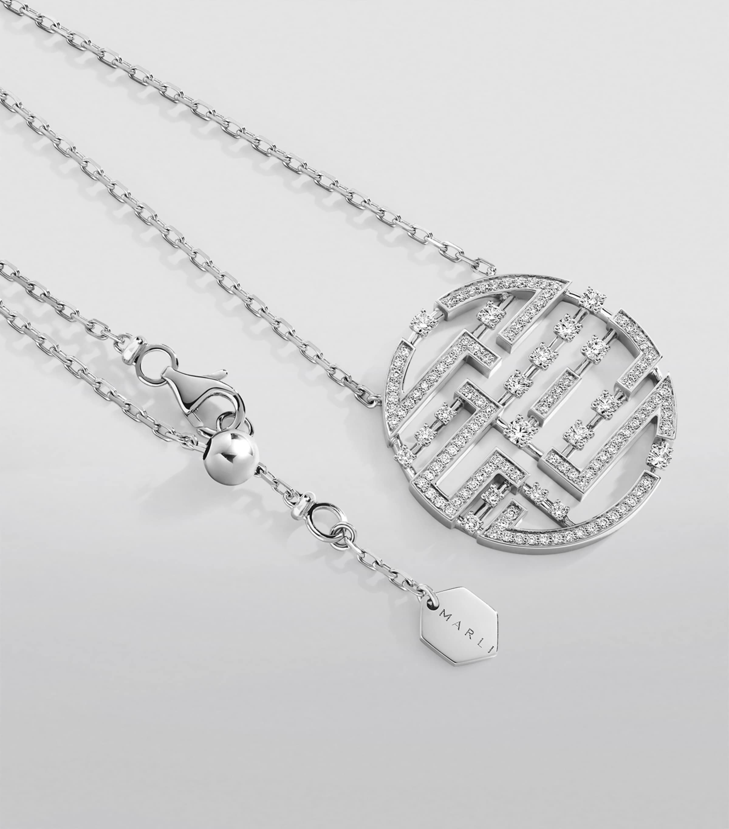 Marli New York Avenues necklace 18kt white gold diamonds (British brand)