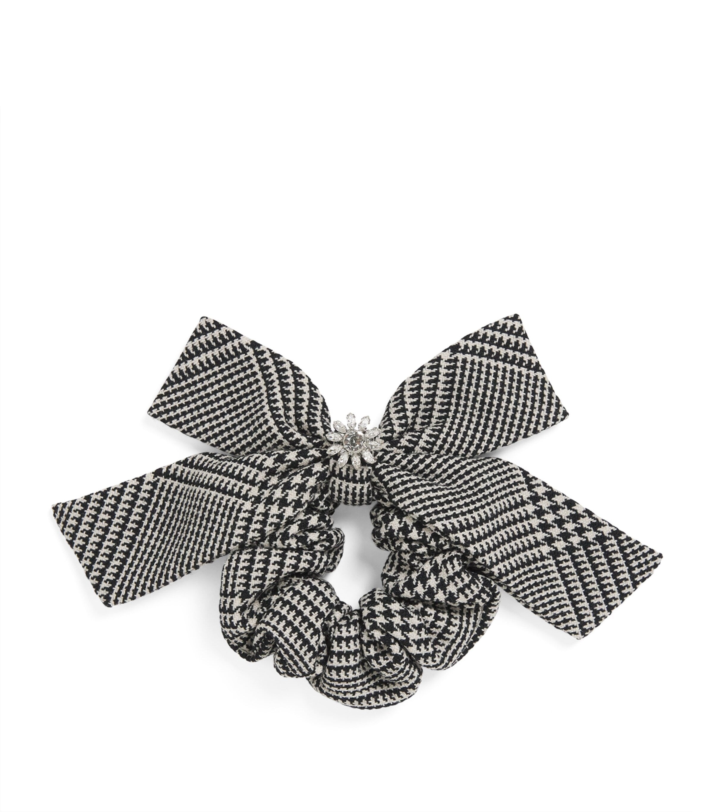Self-Portrait Kids wool-blend check hair bow (British brand)