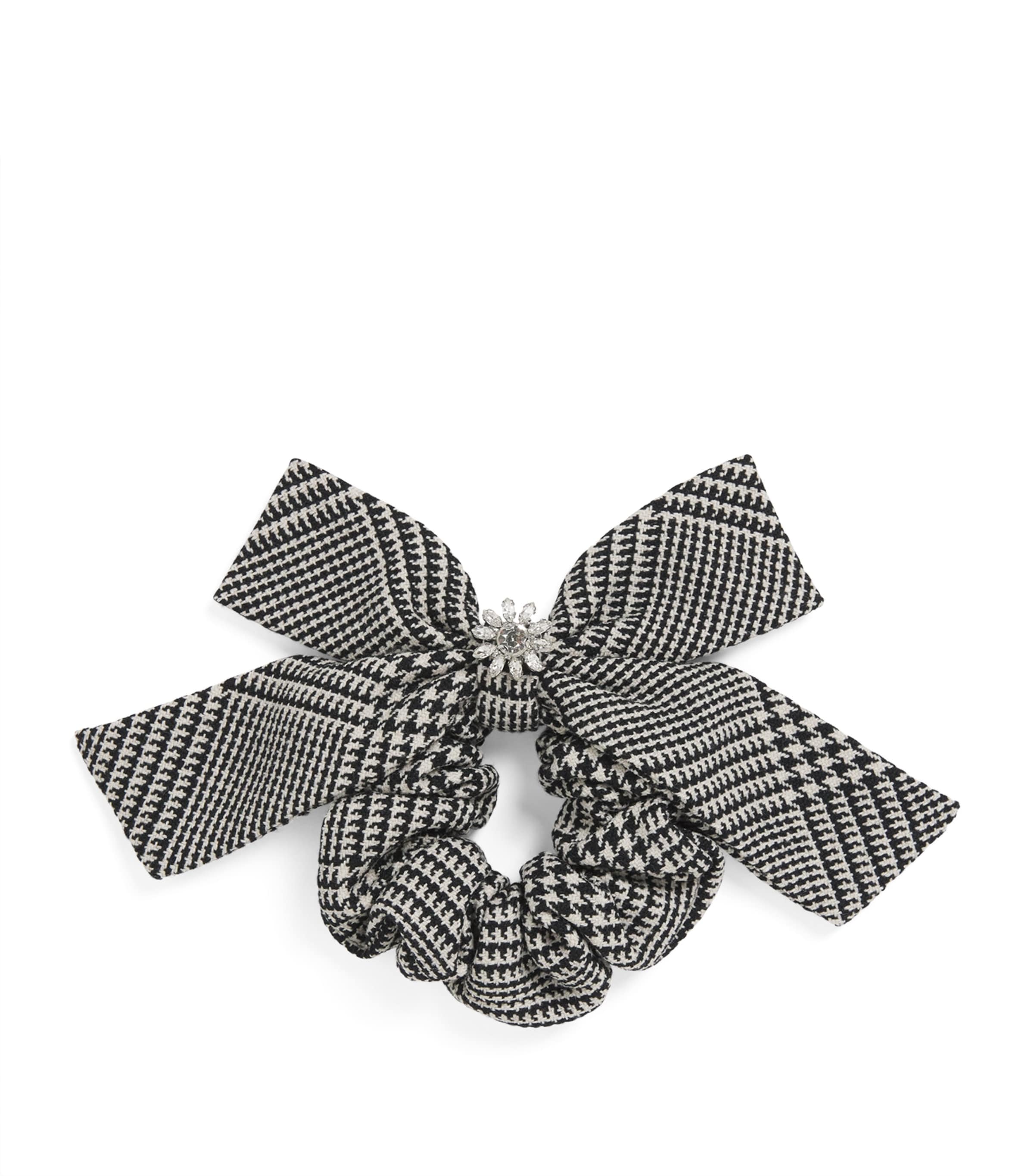 Self-Portrait Kids wool-blend check hair bow (British brand)
