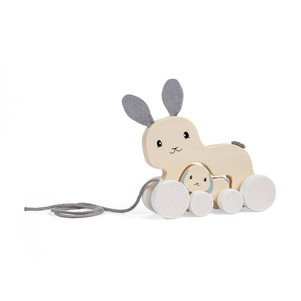 Bigjigs Toys Wooden Bunny & Baby Pull Along Toy