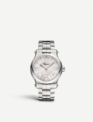 Chopard Happy Sport stainless steel and diamond watch 36mm (British brand)