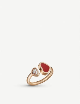 Chopard Happy Hearts ring in 18ct rose gold, imported from the UK