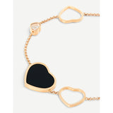 Chopard Happy Hearts rose-gold bracelet with onyx and diamonds, UK version