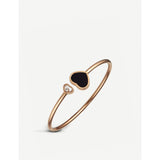 Happy Hearts 18ct rose-gold, onyx and diamond bangle bracelet - S