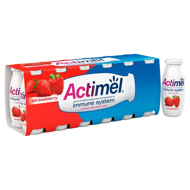 Actimel Strawberry Cultured Yoghurt Drink   12 x 100g GOODS M&S   