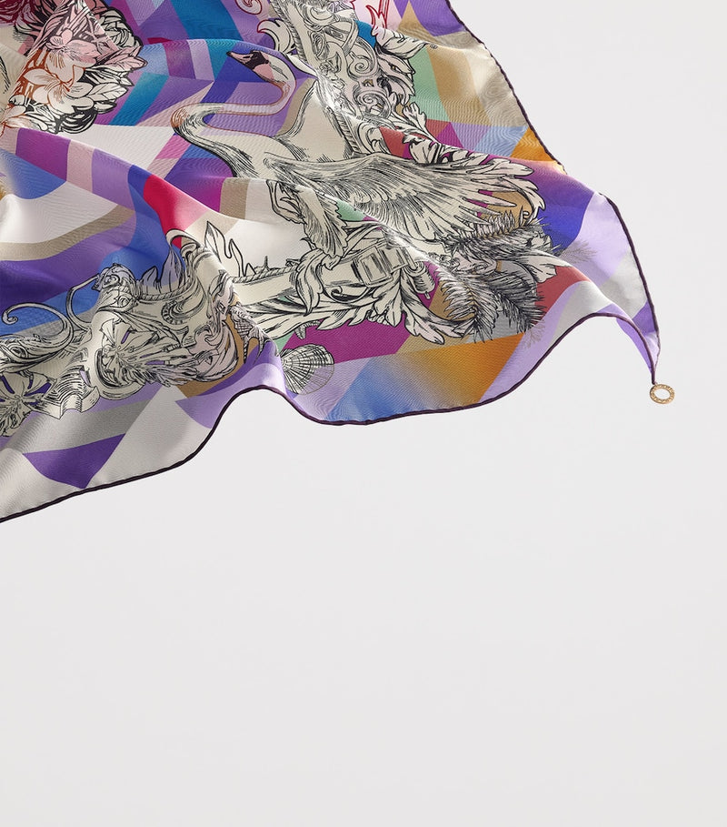 Bvlgari Polychroma Venus silk scarf 90cm, imported from the UK