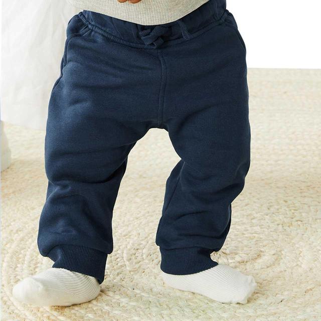 M&S Baby Cotton Rich Plain Joggers 0-3 Years Navy GOODS M&S   