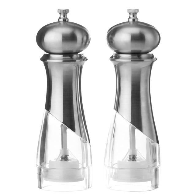 M&S New York Salt & Pepper Mills Silver GOODS M&S   