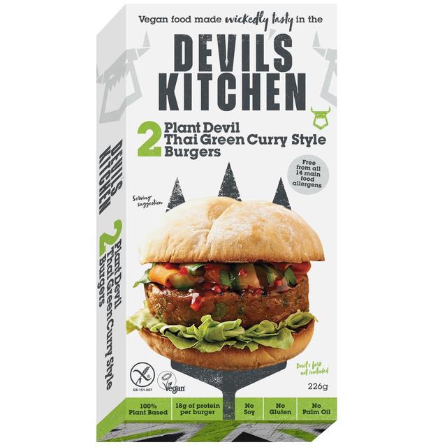 Devil's Kitchen Thai Green Curry Style Burger   2 per pack GOODS M&S   