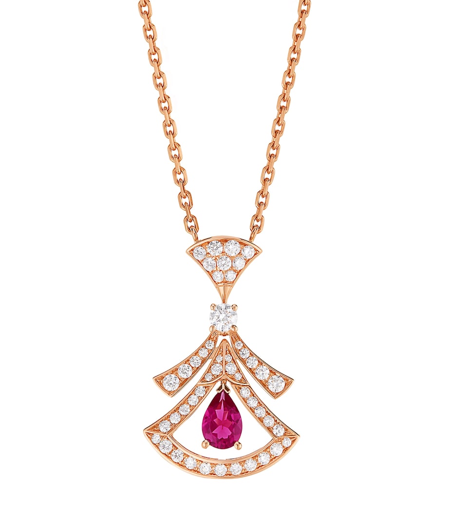 Bvlgari Divas Dream necklace rose gold diamonds rubellite, UK version