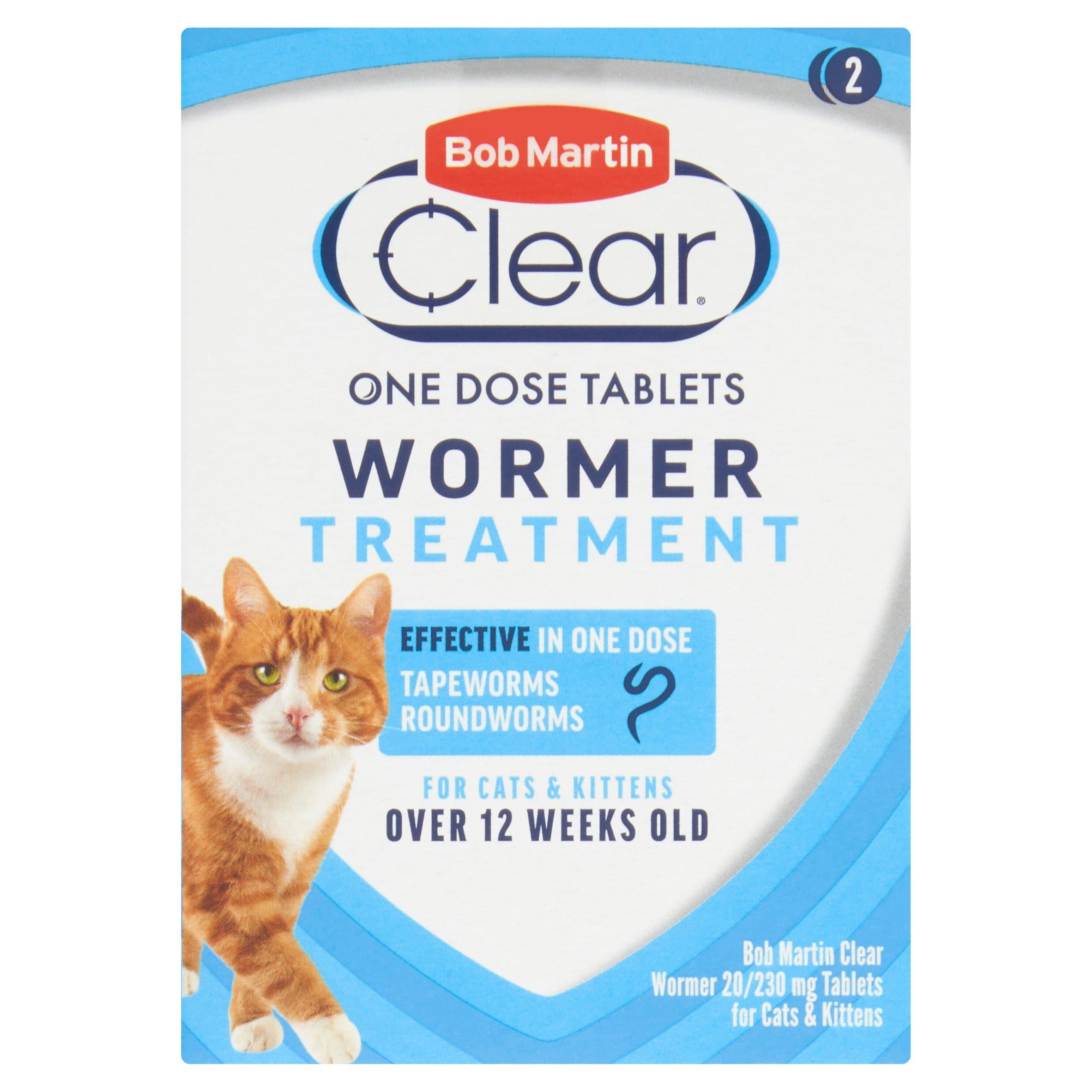 Bob Martin Clear Wormer Treatment Tablets for Cats x2 Cat care & accessories Sainsburys   