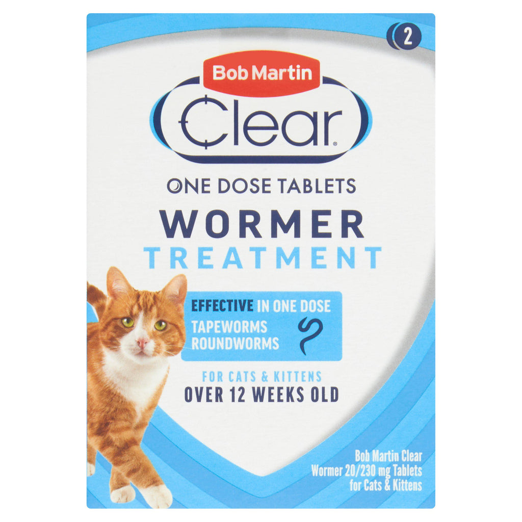 Bob Martin Clear Wormer Treatment Tablets for Cats x2