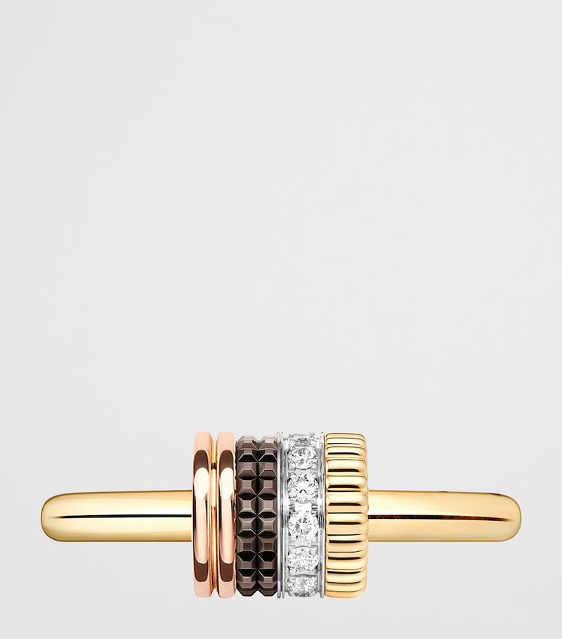 Boucheron Quatre Classique ring mixed gold and diamond - British product
