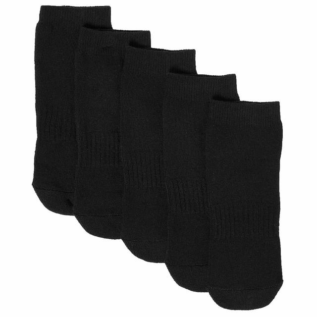 M&S 5pk Black Cushioned Trainer Liner Socks Size 8.5-10 GOODS M&S   