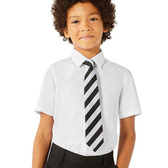 M&S 3pk Boys Slim Easy Iron School Shirts 3-13 Years White