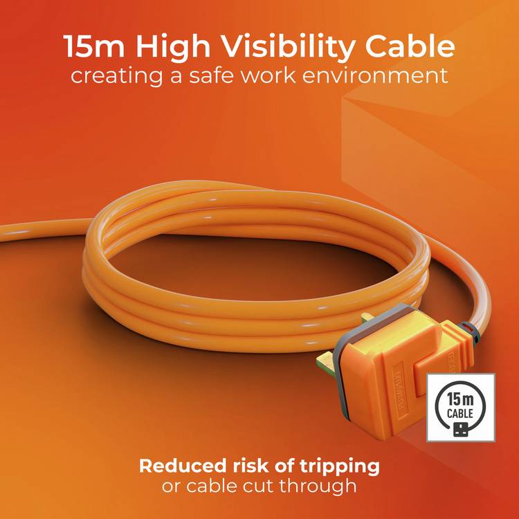 Masterplug cable reel 2 socket 15m, imported from the UK