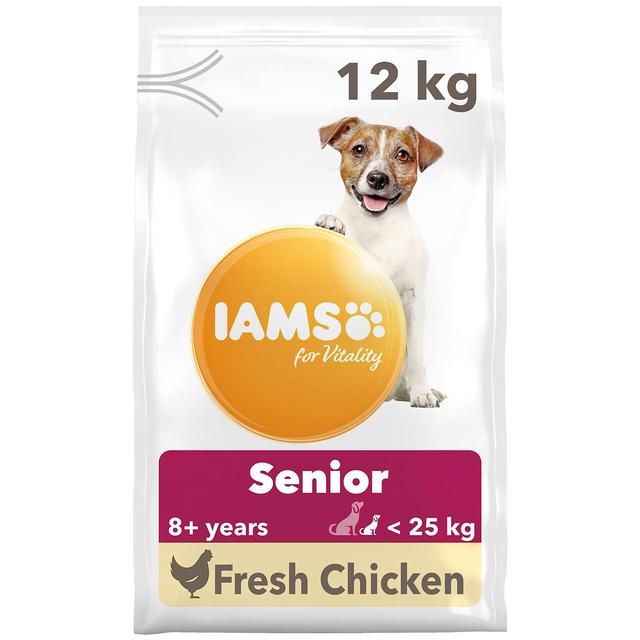 IAMS for Vitality Small/Medium Breed Senior Dry Dog Food with Fresh chicken   12kg