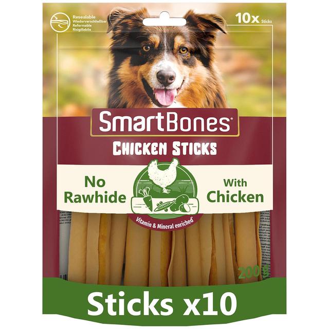 SmartBones Chicken Rawhide Free Sticks Dog Treats   10 per pack