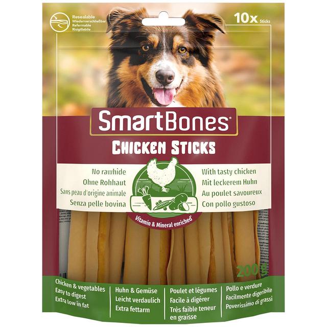 SmartBones Chicken Rawhide Free Sticks Dog Treats   10 per pack