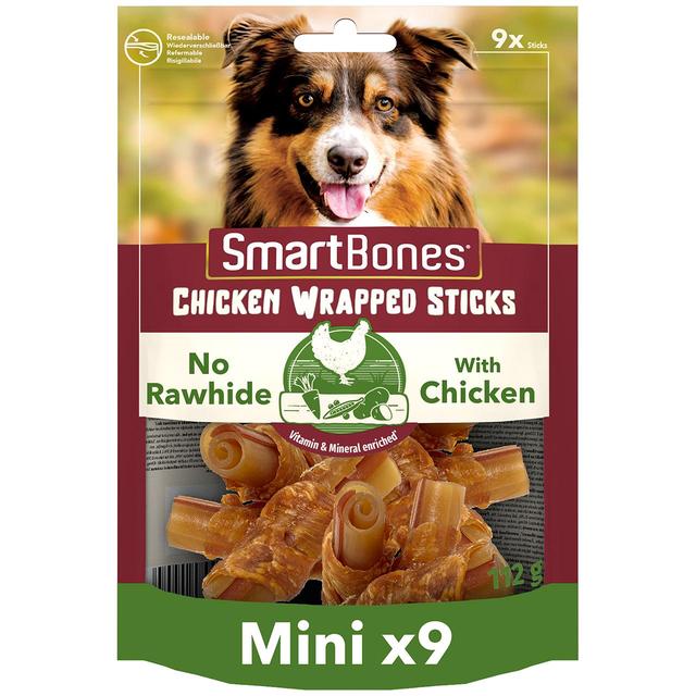 SmartBones 9 Mini Chicken Wrapped Rawhide Free Sticks Dog Treats   9 per pack GOODS M&S   