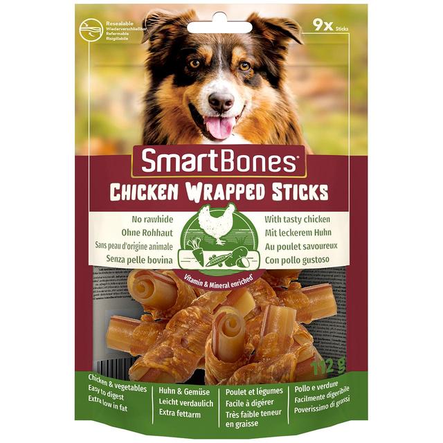 SmartBones 9 Mini Chicken Wrapped Rawhide Free Sticks Dog Treats   9 per pack GOODS M&S   