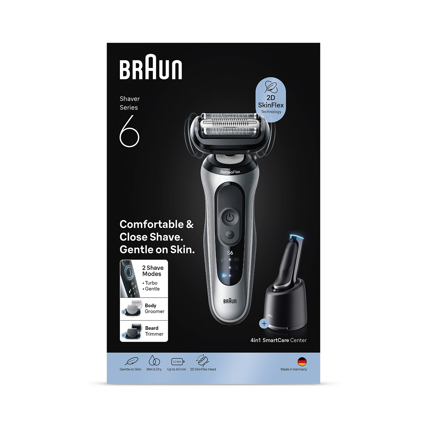 Braun Series 6 electric shaver Silver - British product