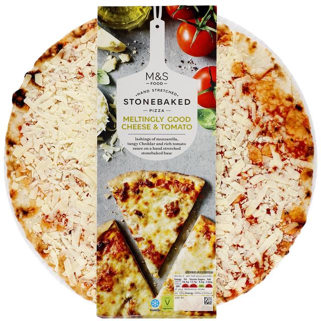 M&S Stone Baked Pizza with Cheese & Tomato   418g GOODS M&S   