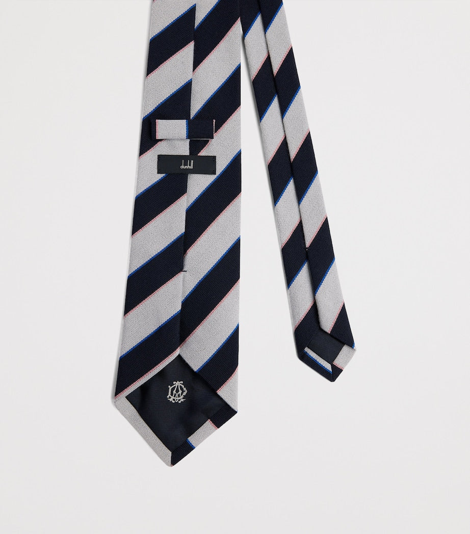 Dunhill wool-mulberry silk stripe tie, UK version