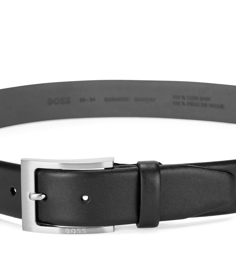 BOSS genuine leather belt with logo buckle (British brand)