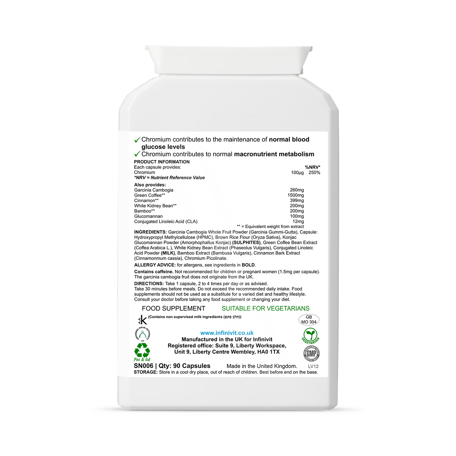 InfiniVit Garcinia Cambogia Plus 90 capsules (British brand)