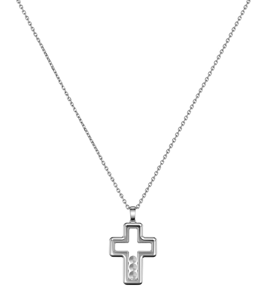 Chopard Happy Diamonds cross necklace 18kt white gold (British brand)