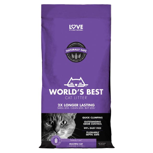 World's Best Multiple Cat Lavender Scented Clumping Cat Litter   3.63kg GOODS M&S   