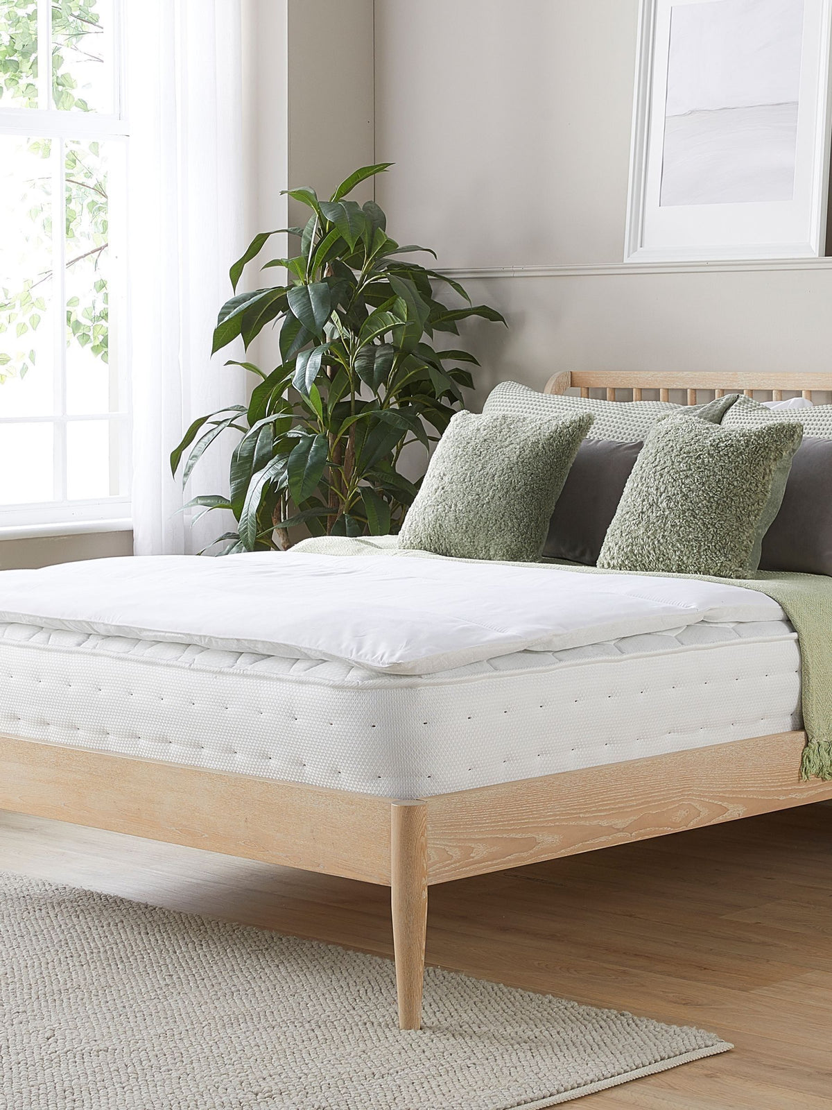 Slumberdown White Sleep Soundly Anti Allergy Mattress Topper 3cm (British brand)