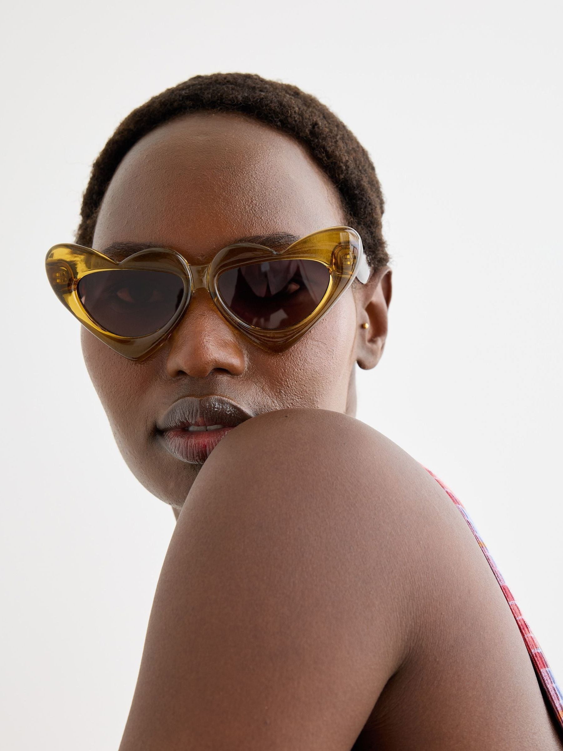 Oliver Bonas yellow and tort heart sunglasses, UK version