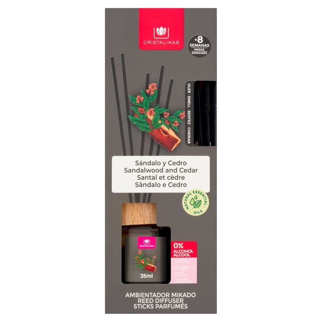 Cristalinas Reed Diffuser Sandalwood & Cedar   35ml GOODS M&S   