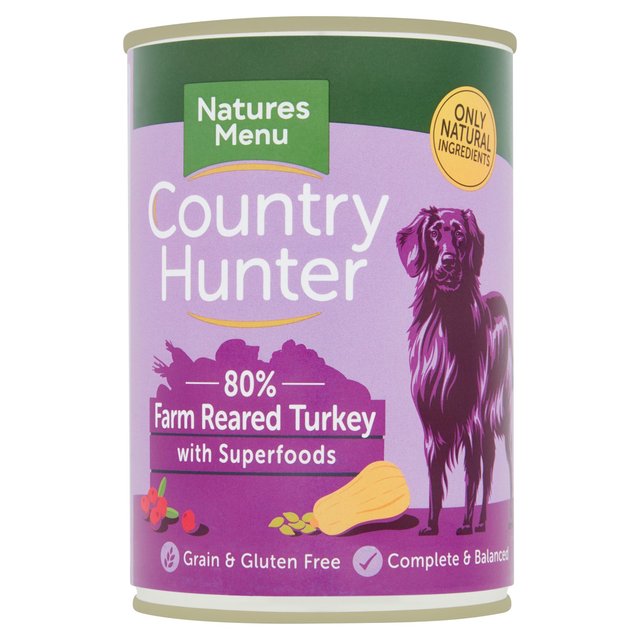 Country Hunter 80% Farm Reared Turkey with Superfoods Wet Dog Food   400g GOODS M&S   