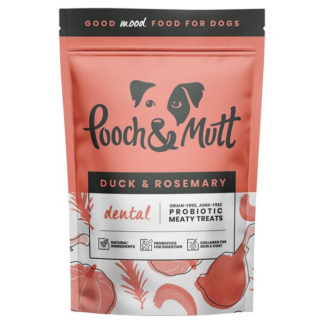 Pooch & Mutt Duck and Rosemary Dental Meaty Dog Treats   120g